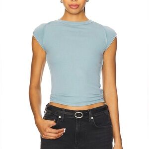 Free People x We The Free Ever Had Tee Ribbed Crewneck T-shirt Tourmaline Blue